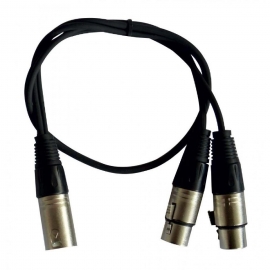 CABLE 1 XLR MACHO A 2 XLR MACHO 0,60M HILEC