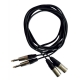 CABLE 2 JACK STEREO 6,35 A 2 XLR MACHO 3M HILEC