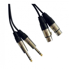 CABLE 2 JACK STEREO 6,35 A 2 XLR HEMBRA 1,5M HILEC