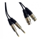 CABLE 2 JACK STEREO 6,35 A 2 XLR HEMBRA 3M HILEC