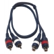 CABLE 2x4 mm 2 RCA MACHO A 2 RCA HEMBRA 1,5m HILEC