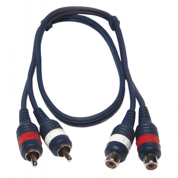 CABLE 2x4 mm 2 RCA MACHO A 2 RCA HEMBRA 3m HILEC