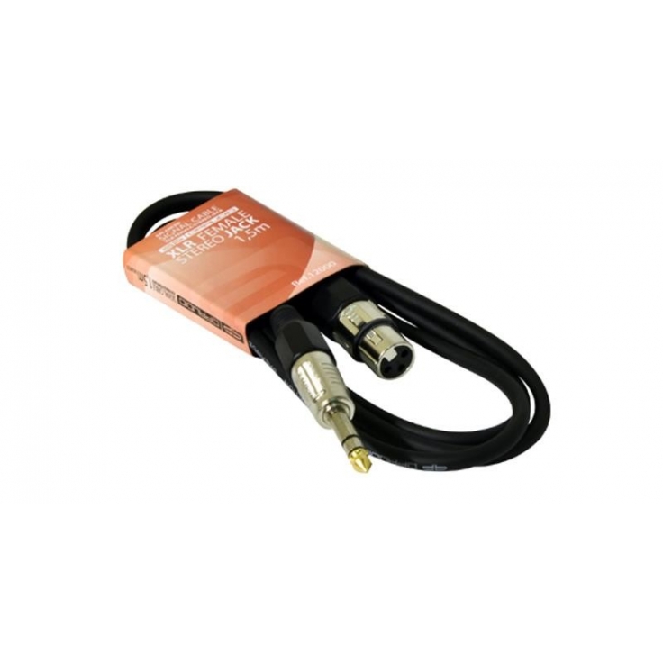 CABLE XLR HEMBRA A JACK 6,3 STEREO JACK 1,5m QP AUDIO