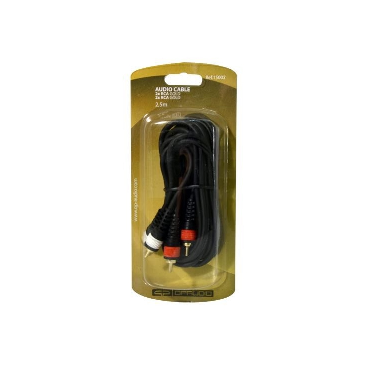 CABLE 2 x RCA MACHO GOLD A 2 x RCA MACHO 2,5m QP AUDIO